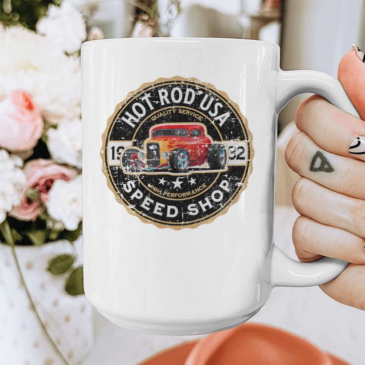 Hotrod Custom Car Automotive Nostalgia Distressed Premium Tri-Blend Graphic Print Coffee Mug