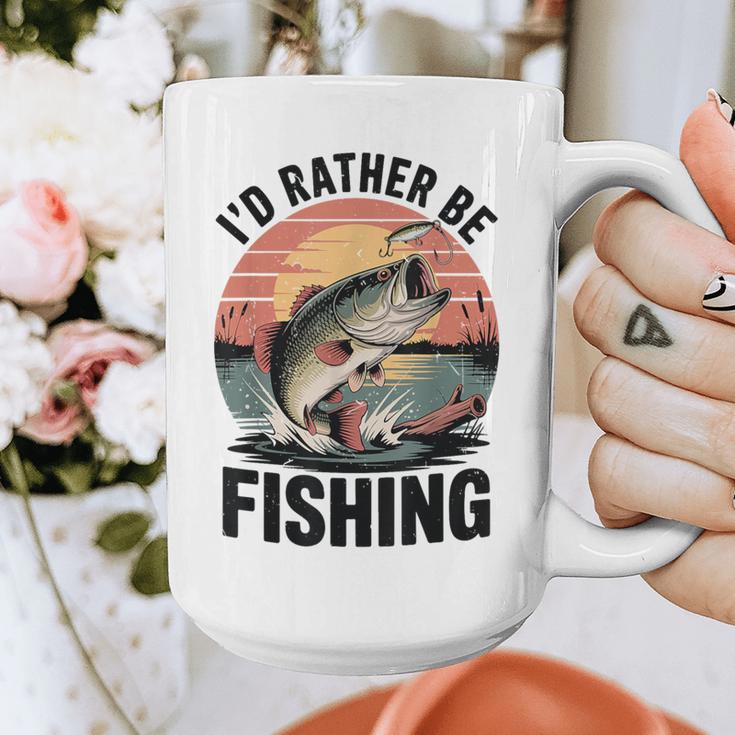 Id Rather Be Fishing Largemouth Bass Fish Dad Jokes Graphic Print Coffee Mug