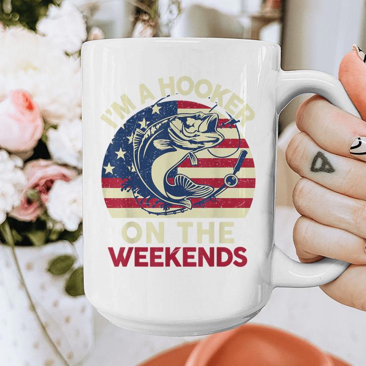 I'm Hooker On The Weekends Dirty Bass Dad Fishing Graphic Print Coffee Mug