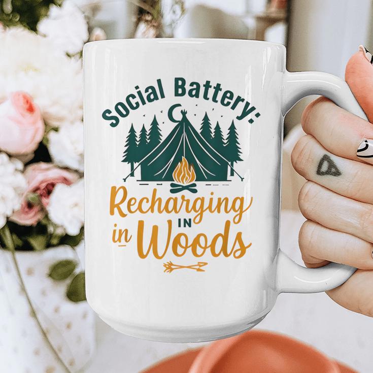 Introvert Camping Social Battery Recharging In The Woods Graphic Print Coffee Mug