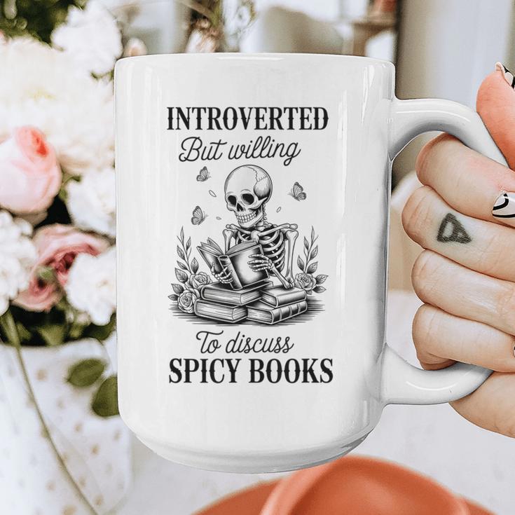 Introvert Read Spicy Books Lover Bookworm Skeleton Reading Graphic Print Coffee Mug Introvert Read Spicy Books Lover Bookworm Skeleton Reading Graphic Print Coffee Mug