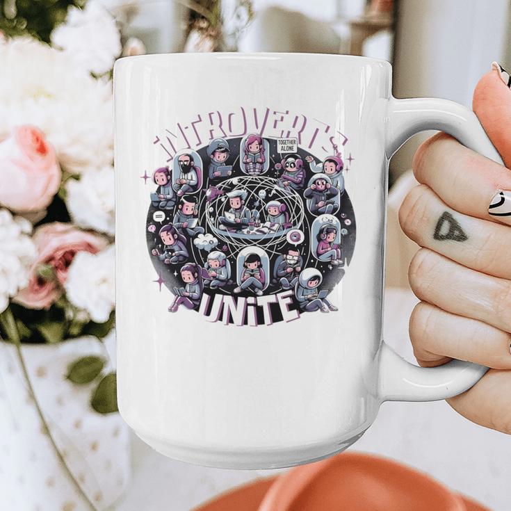 Introverts Unite Quirky Solitude Graphic Print Coffee Mug Introverts Unite Quirky Solitude Graphic Print Coffee Mug