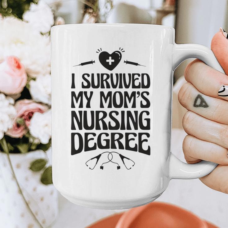 Kids I Survived My Mom's Nursing Degree Nursing School Graduation Graphic Print Coffee Mug