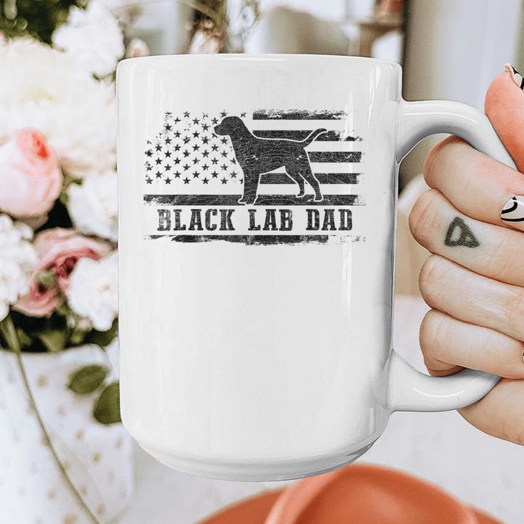 Lab Dad Distressed American Flag Patriotic Dog Graphic Print Coffee Mug