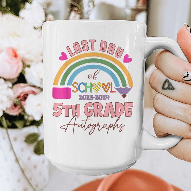 Last Day Of School Autograph 5th Grade Graduation Boys Girls Graphic Print Coffee Mug