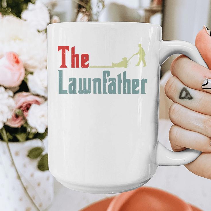 Lawn Mowing Lawnfather Dad Lawn Mower Gardening Graphic Print Coffee Mug