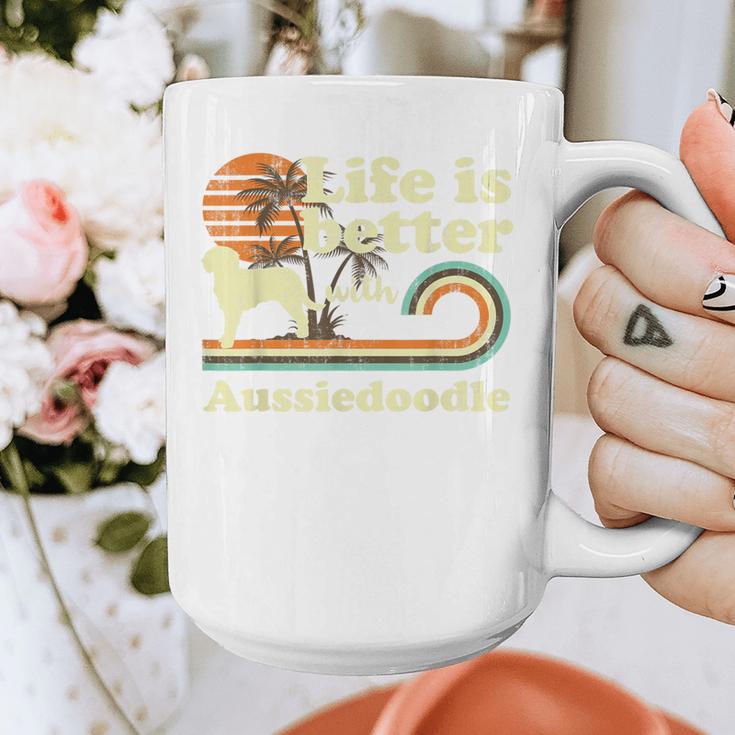 Life Better Aussiedoodle Vintage Dog Mom Dad Graphic Print Coffee Mug Life Better Aussiedoodle Vintage Dog Mom Dad Graphic Print Coffee Mug