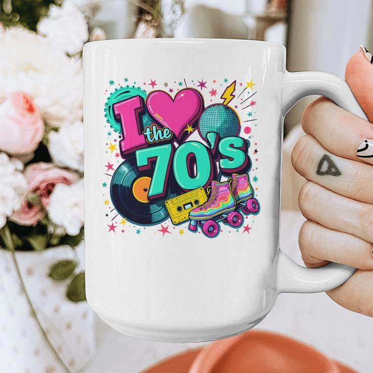 I Love The 70s Retro Cassette Roller Vinyl Disco Nostalgia Premium Tri-Blend Graphic Print Coffee Mug
