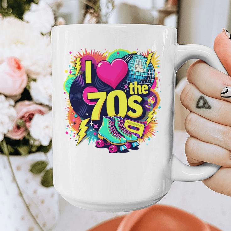 I Love The 70s Retro Cassette Roller Vinyl Nostalgia Vibes Premium Tri-Blend Graphic Print Coffee Mug