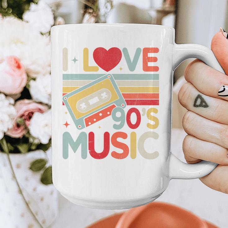 I Love 90's Music Retro Style Nostalgia Cassette 1990s Party Premium Tri-Blend Graphic Print Coffee Mug