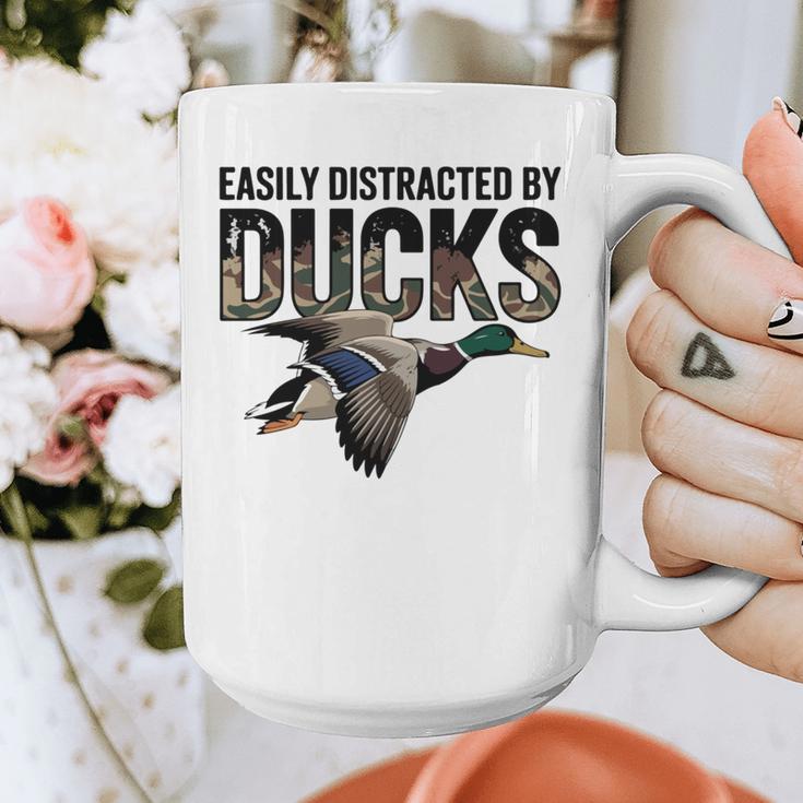 Mallard Duck Hunting Camo Easily Distracted Duck Dad Graphic Print Coffee Mug