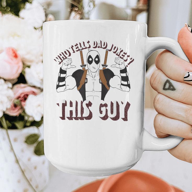 Marvel Deadpool Father's Day Who Tells Dad Jokes This Guy Graphic Print Coffee Mug Marvel Deadpool Father's Day Who Tells Dad Jokes This Guy Graphic Print Coffee Mug