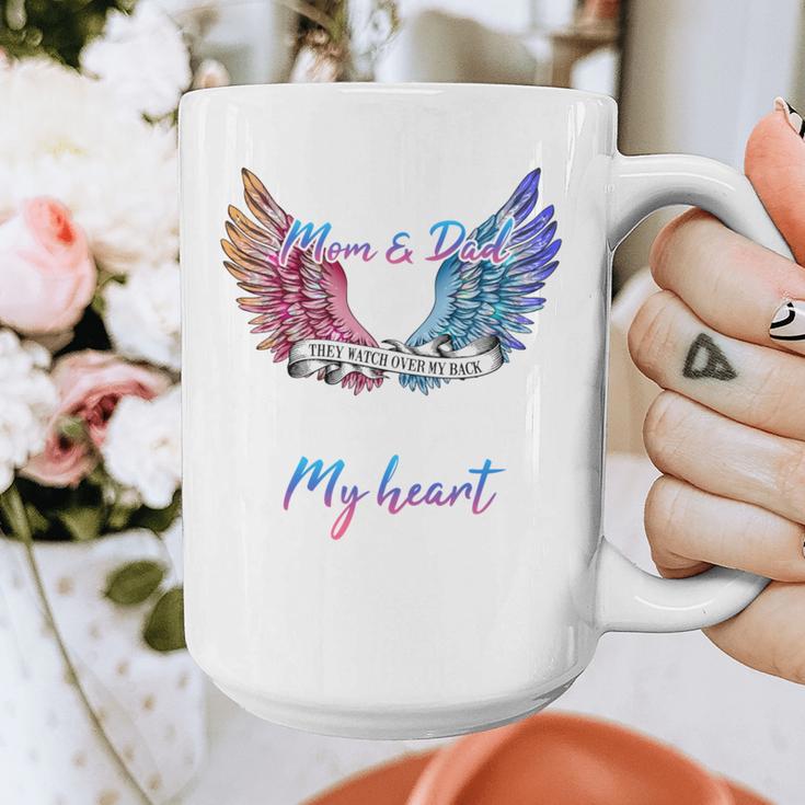 In Memory Of Mom Dad In Heaven Guardian Angel Wings Memorial Graphic Print Coffee Mug In Memory Of Mom Dad In Heaven Guardian Angel Wings Memorial Graphic Print Coffee Mug