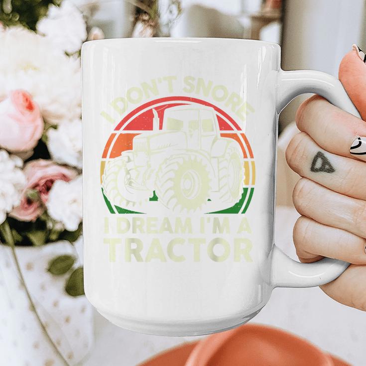 Men I Don't Snore I Dream I'm Tractor Farmer Dad Graphic Print Coffee Mug