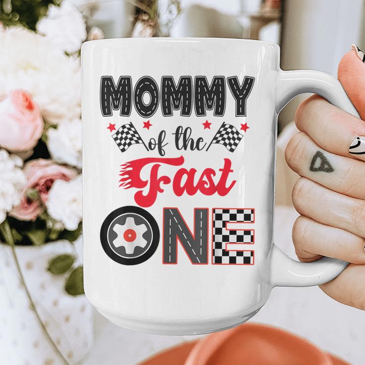 Mommy Of The Fast One Car Racing Dad 1St Birthday Boy Graphic Print Coffee Mug