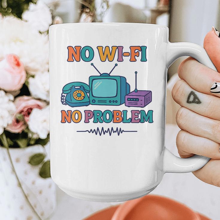 No Wi-Fi No Problem – Retro Dial Up Tech Nostalgia Graphic Print Coffee Mug