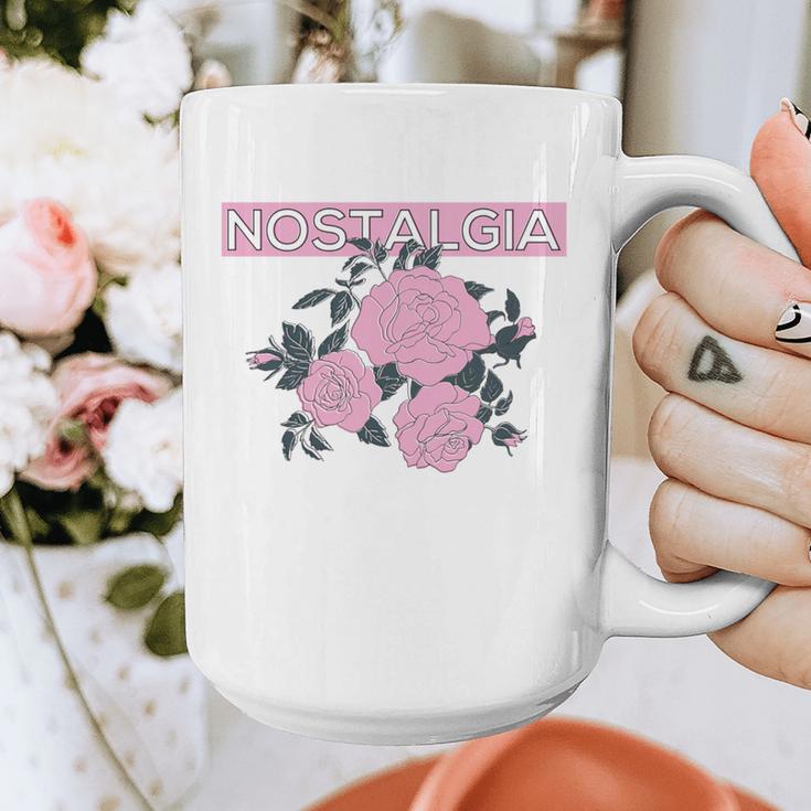 Nostalgia 80s 90s Retro Style Graphics Rose Pink Flower Graphic Print Coffee Mug