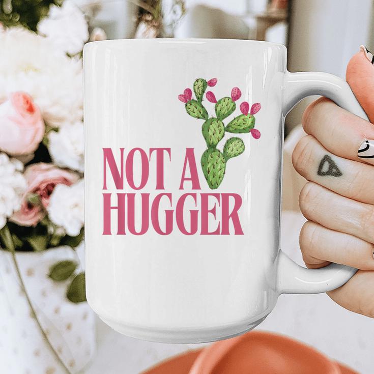 Not a Hugger Sarcastic Introvert Cactus Theme Women Graphic Print Coffee Mug