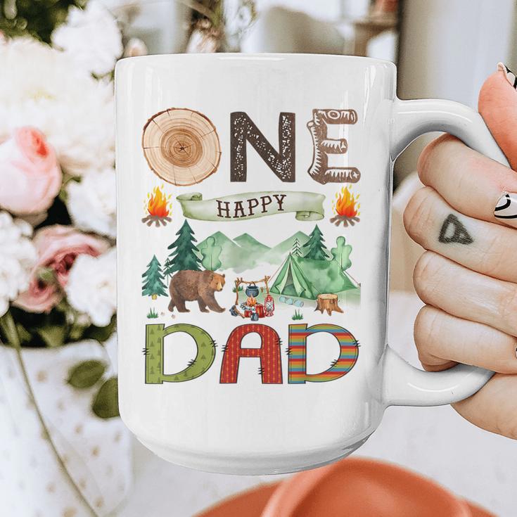 One Happy Dad Camper 1st Birthday Boy Camping Bear Graphic Print Coffee Mug One Happy Dad Camper 1st Birthday Boy Camping Bear Graphic Print Coffee Mug