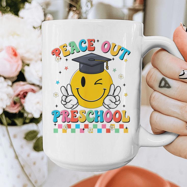 Peace Out Preschool Graduation Last Day Teachers Boys Girls Graphic Print Coffee Mug