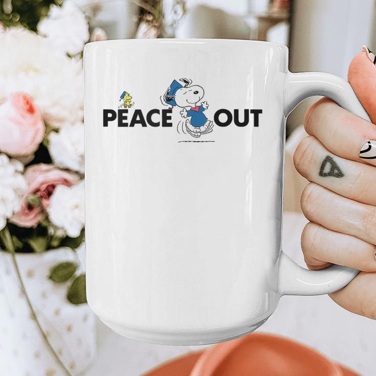 Peanuts Graduation Peace Out Snoopy Woodstock Graphic Print Coffee Mug