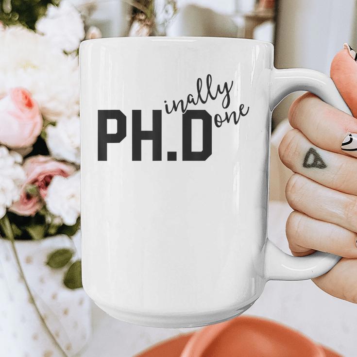 PhD Shirt Phinally Finally Done Graduation Her Graphic Print Coffee Mug