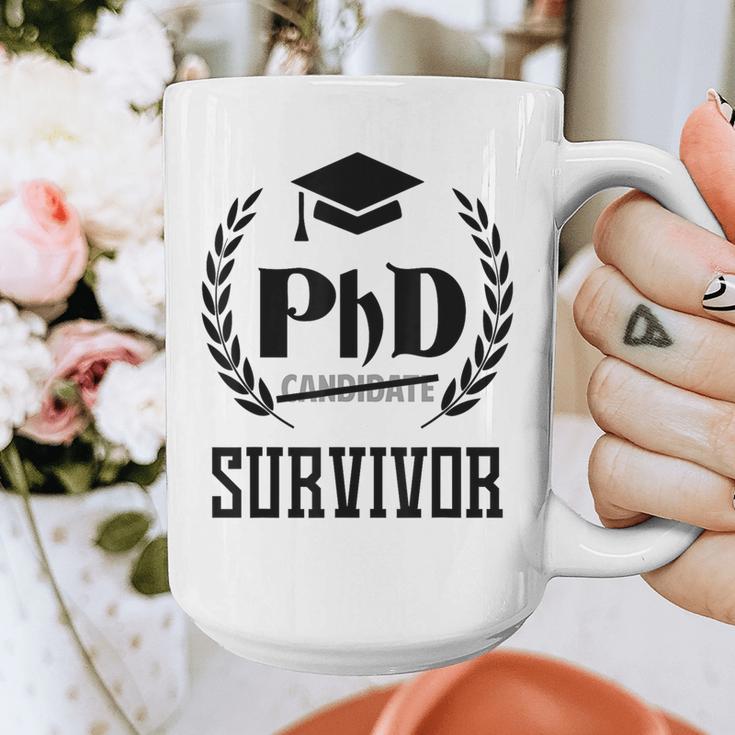 PHD Survivor T-Shirt Graduation Student Teacher For Men Women Kids Graphic Print Coffee Mug