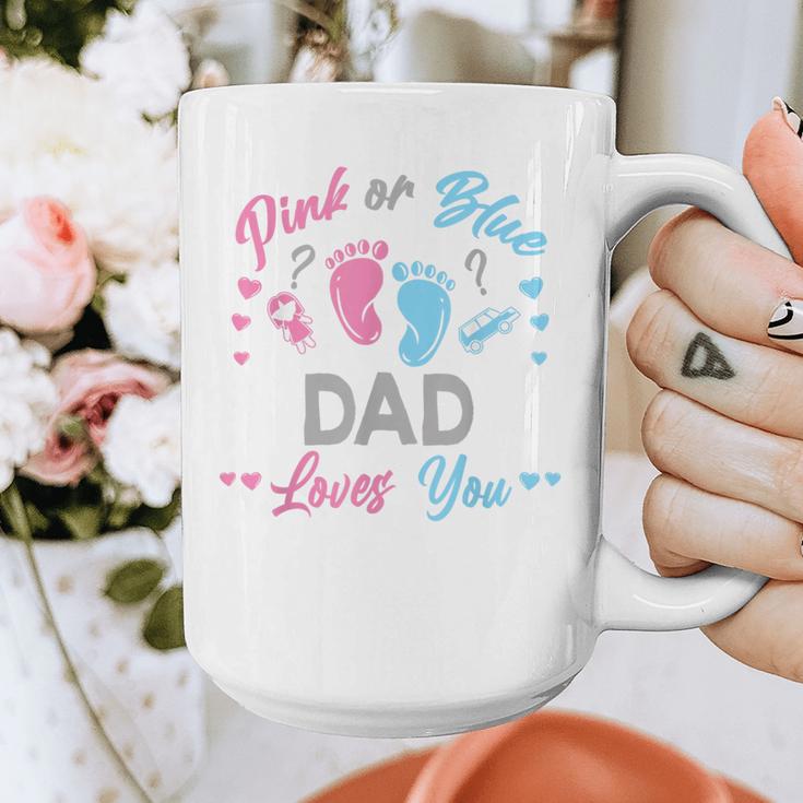 Pink Or Blue Dad Loves You Gender Reveal Graphic Print Coffee Mug