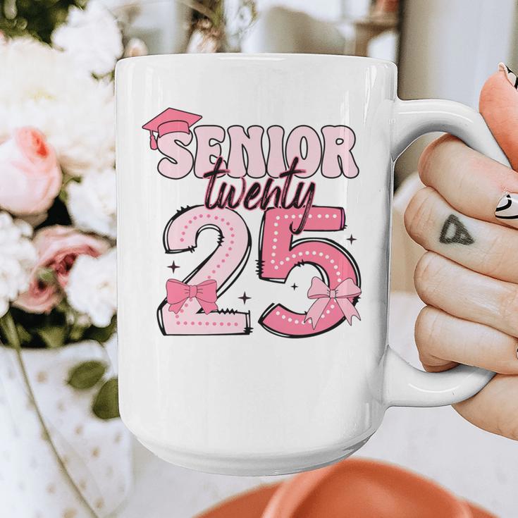 Pink Coquette Bow Senior 2025 Back To School Graduation Girl Graphic Print Coffee Mug