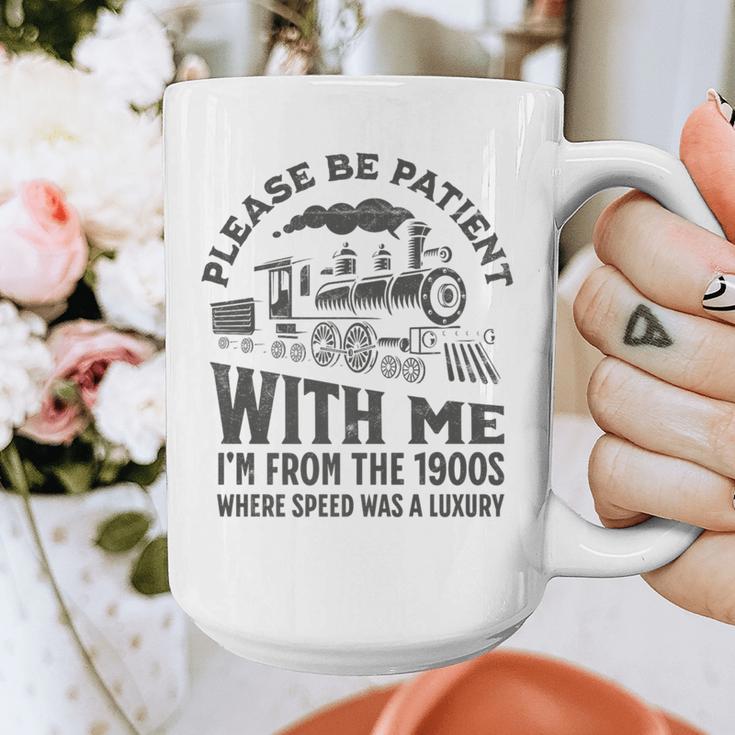 Please Be Patient With Me I'm From The 1900s Funny Train Premium Graphic Print Coffee Mug