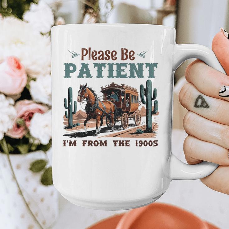 Please Be Patient I'm From The 1900s Stagecoach Western Vint Premium Tri-Blend Graphic Print Coffee Mug