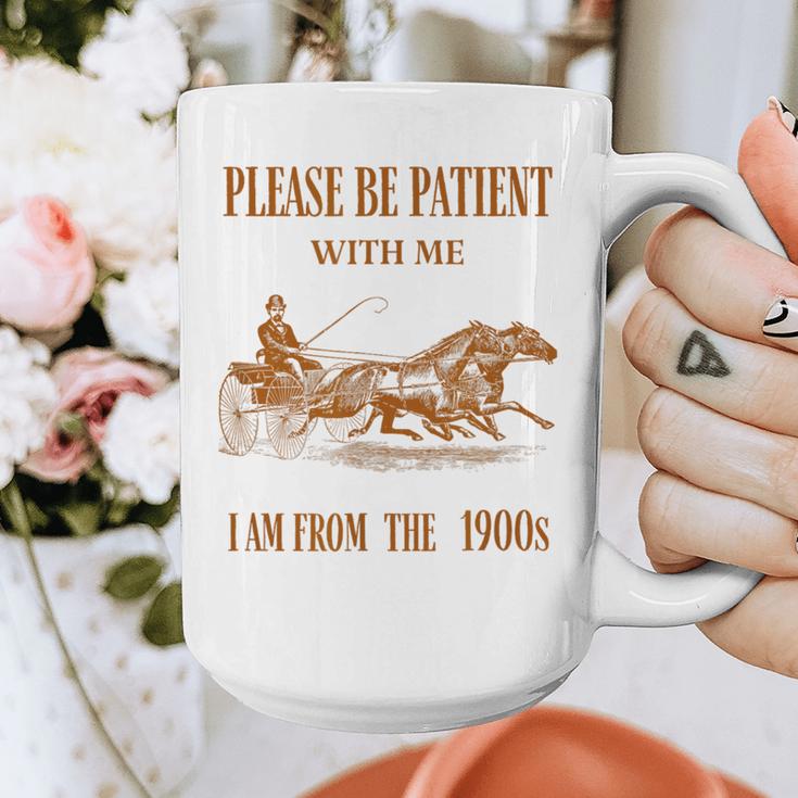 Please Be Patient With Me I'm From The 1900s Vintage Horses Graphic Print Coffee Mug