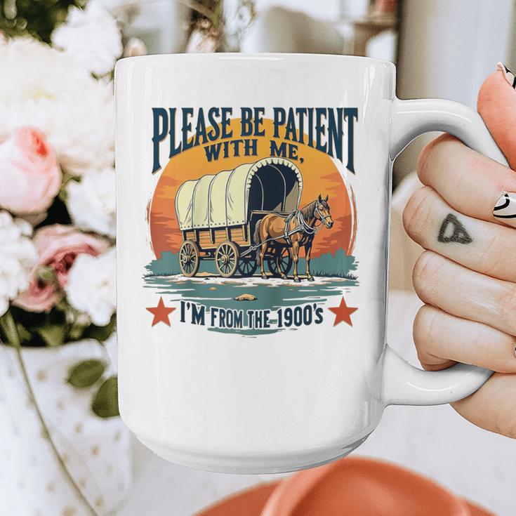 Please Be Patient With Me I'm From The 1900s Women Men Raglan Baseball Tee Graphic Print Coffee Mug