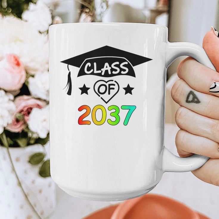 Pre-K -12th Grade Hand Prints Space Graduation Class Of 2037 Graphic Print Coffee Mug