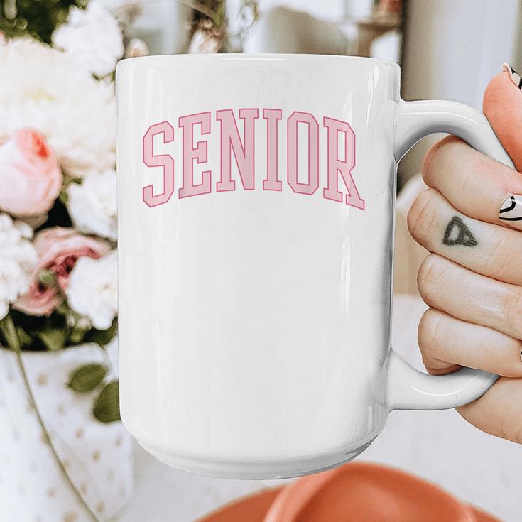 Preppy Varsity Pink Senior Graduation Graphic Print Coffee Mug