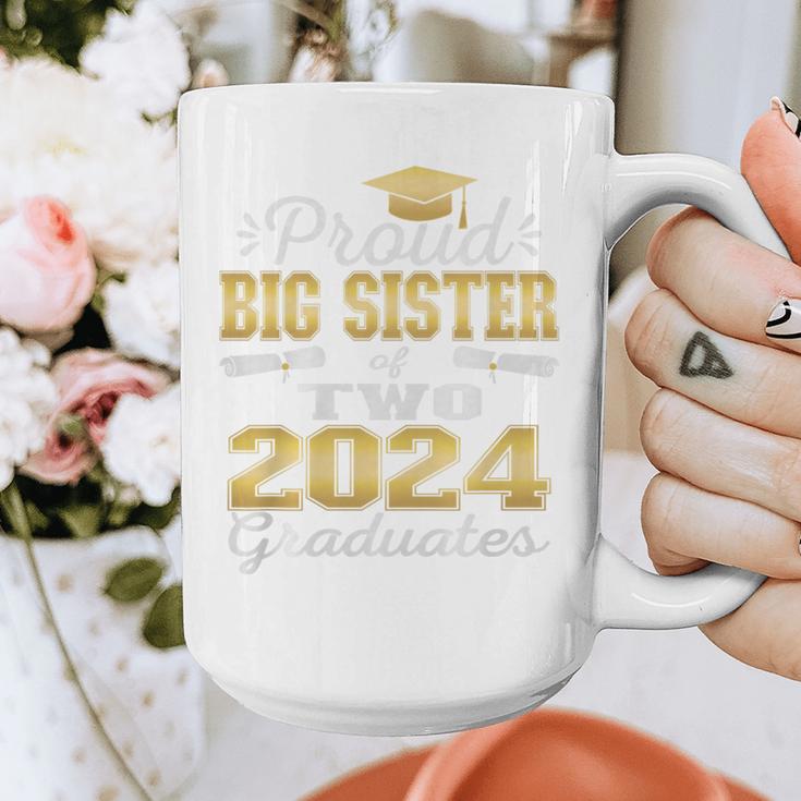 Proud Big Sister Of Two 2024 Graduate Class 2024 Graduation Premium Graphic Print Coffee Mug