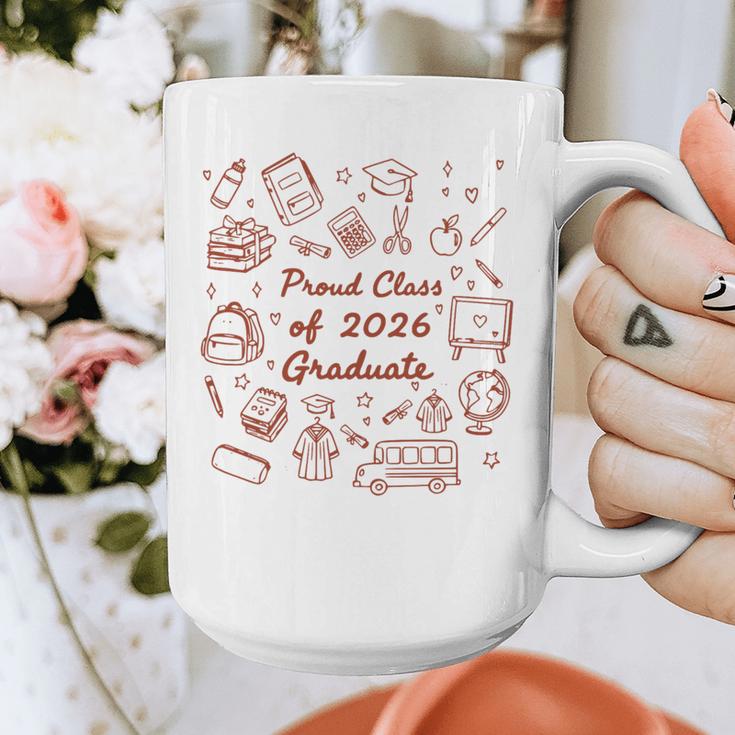 Proud Class Of 2026 Graduate Doodle Senior Graduation Premium Tri-Blend Graphic Print Coffee Mug