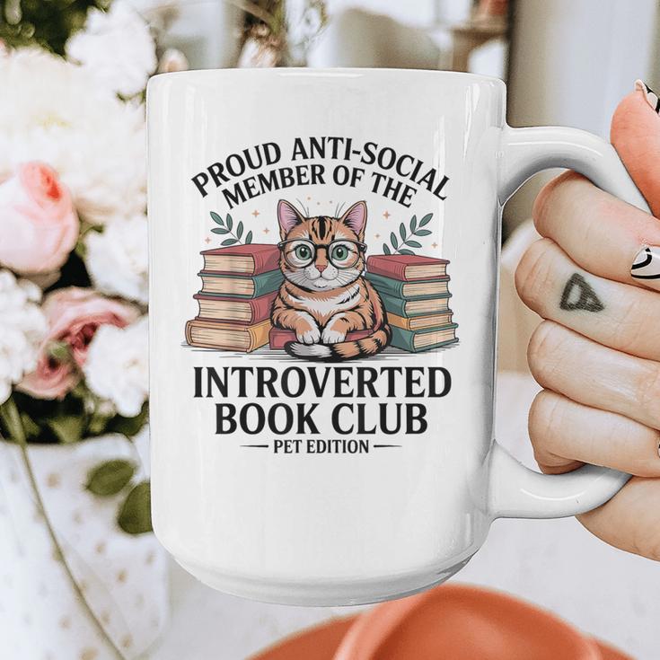 Proud Introverted Book Club Anti Social Reader Pet Cat Graphic Print Coffee Mug