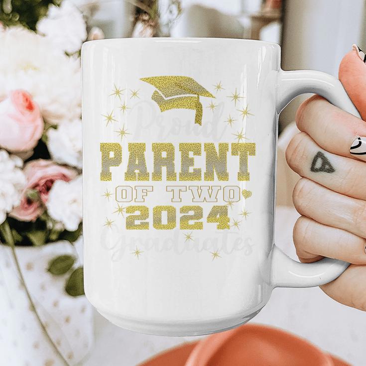 Proud Parent Of Two 2024 Graduate Class 2024 Graduation Premium Graphic Print Coffee Mug