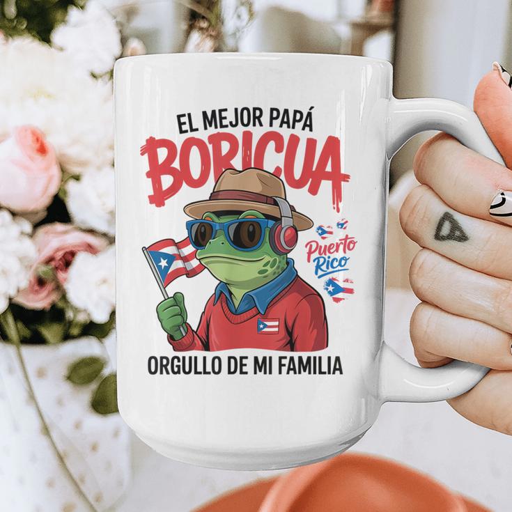 Puerto Rican Dad Idea For Men & Papá Boricua Coqui Frog Graphic Print Coffee Mug