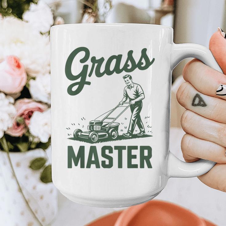 Push Lawn Mower Legend Grass Master Dad Mowing Graphic Print Coffee Mug