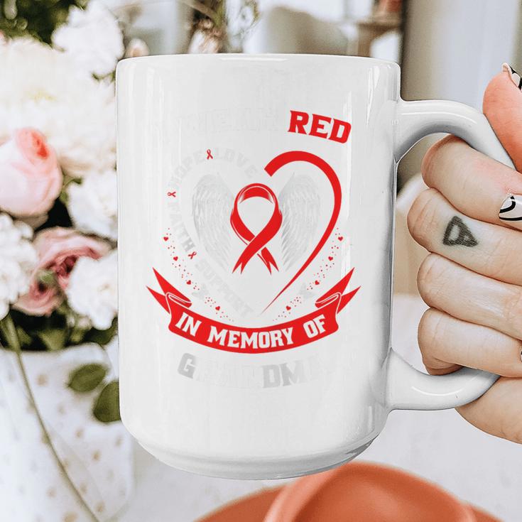 Red In Memory Of Grandma Heart Disease Awareness Month Raglan Baseball Tee Graphic Print Coffee Mug Red In Memory Of Grandma Heart Disease Awareness Month Raglan Baseball Tee Graphic Print Coffee Mug