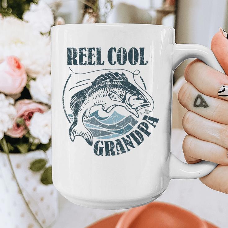 Reel Cool Grandpa Fishing Dad Father's Day Fisherman Graphic Print Coffee Mug
