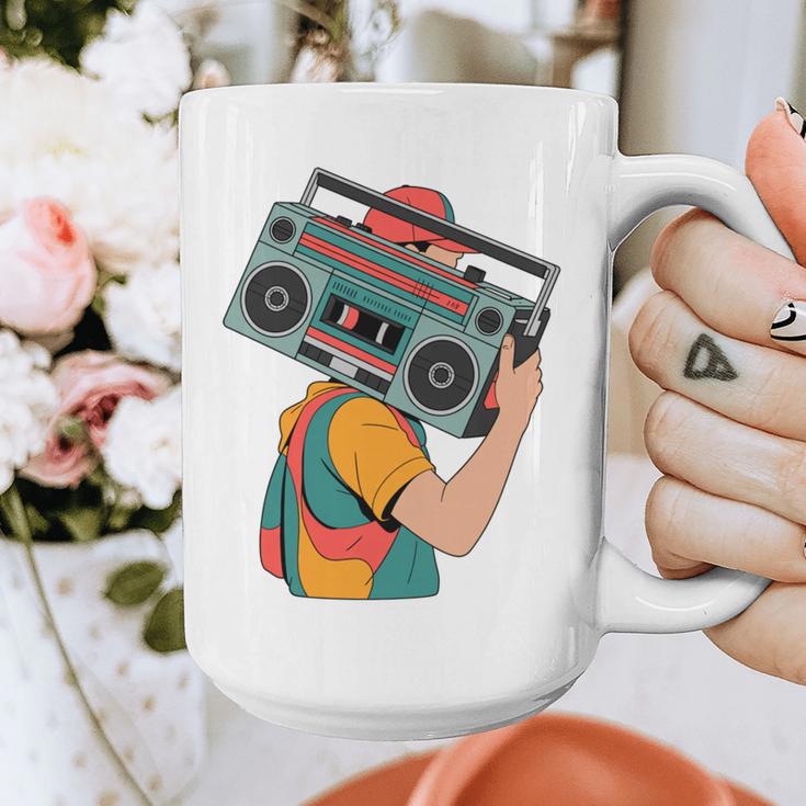 Retro 90s Boombox Nostalgia Party For Music Lovers Men Women Graphic Print Coffee Mug