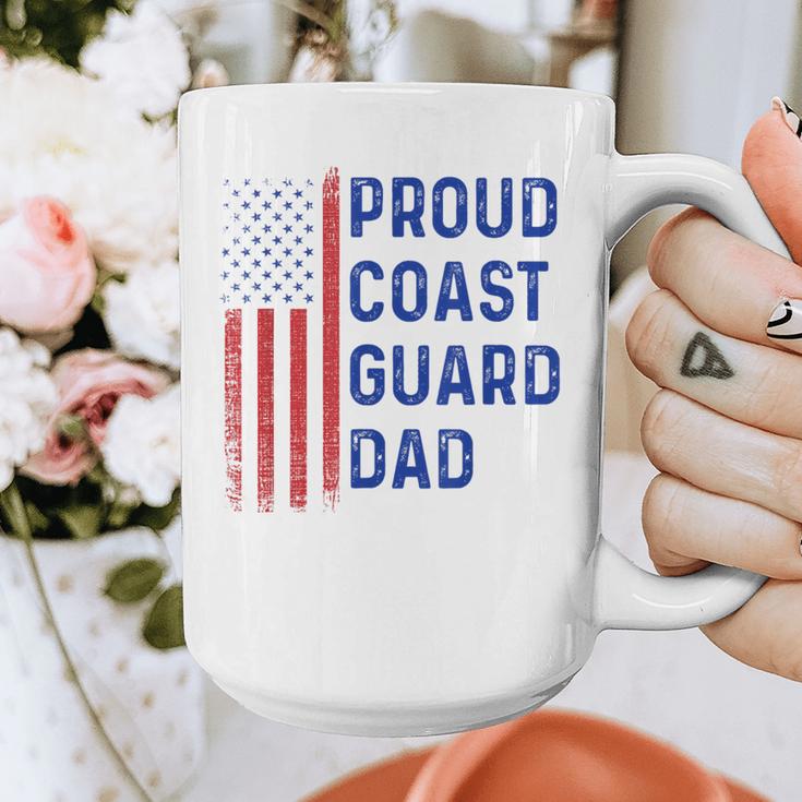 Retro Proud Coast Guard Dad Graduation Dad Usa Flag Outfit Graphic Print Coffee Mug