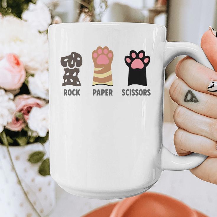 Rock Paper Scissors Hand Game Cute Paw Cat Introvert Graphic Print Coffee Mug