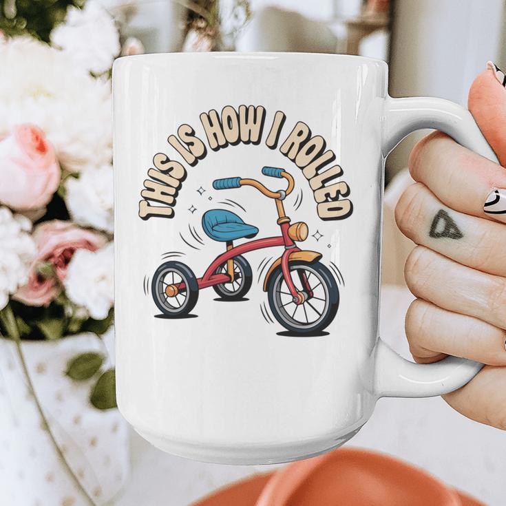 This How I Rolled Retro Tricycle 80s 90s Kid Nostalgia Graphic Print Coffee Mug