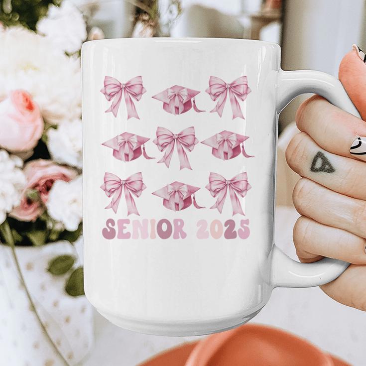 Senior 2025 Coquette Pink Bow Class Of 2025 Graduation Girls Graphic Print Coffee Mug