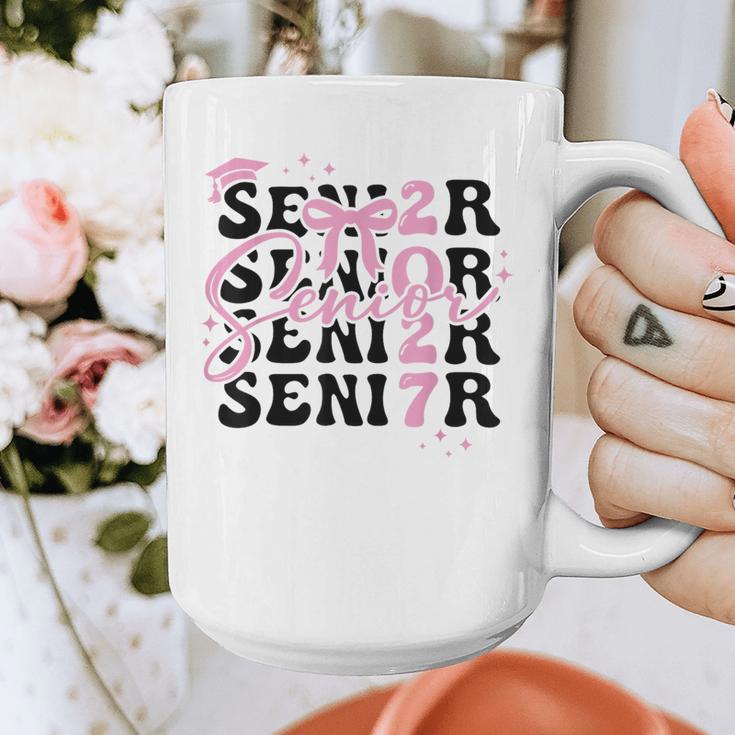 Senior 2027 Class Of 2027 Coquette Pink Bow Graduation 2027 Graphic Print Coffee Mug