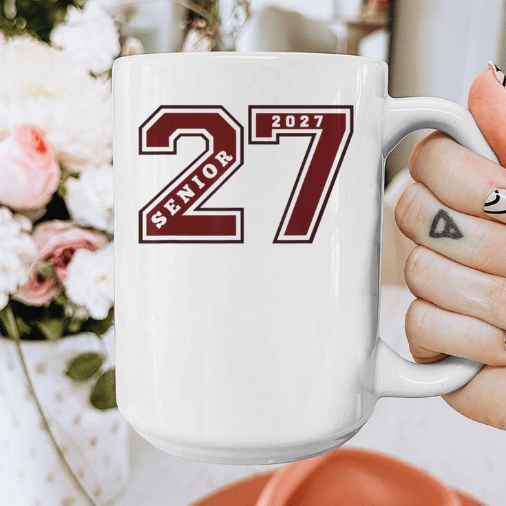 Senior 2027 Maroon Senior Class Of 27 Jersey Graduation Graphic Print Coffee Mug